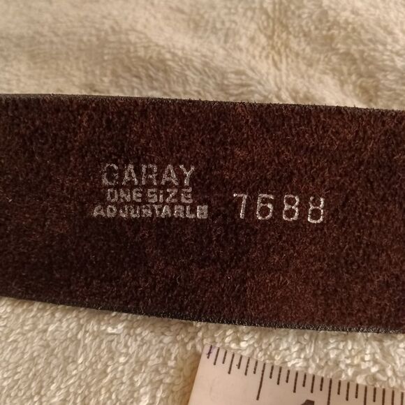 Vintage Garay Steel Gray Buckle Leather Belt - Picture 6 of 7